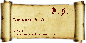 Magyary Jolán névjegykártya