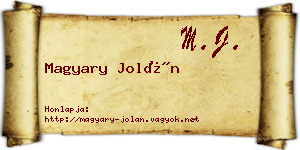 Magyary Jolán névjegykártya